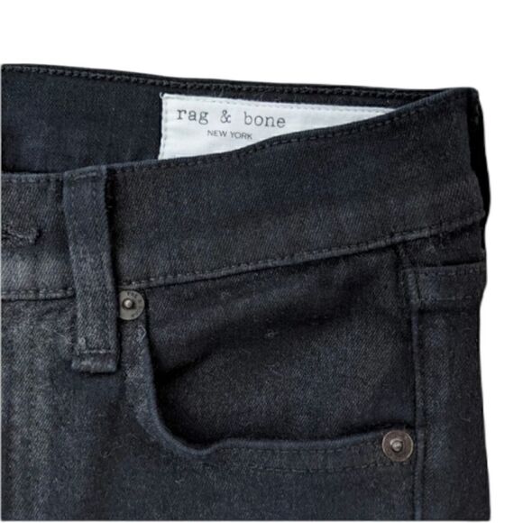 Rag & bone Women's High Rise Shiny Black Jeans Size 25 - Picture 4 of 13